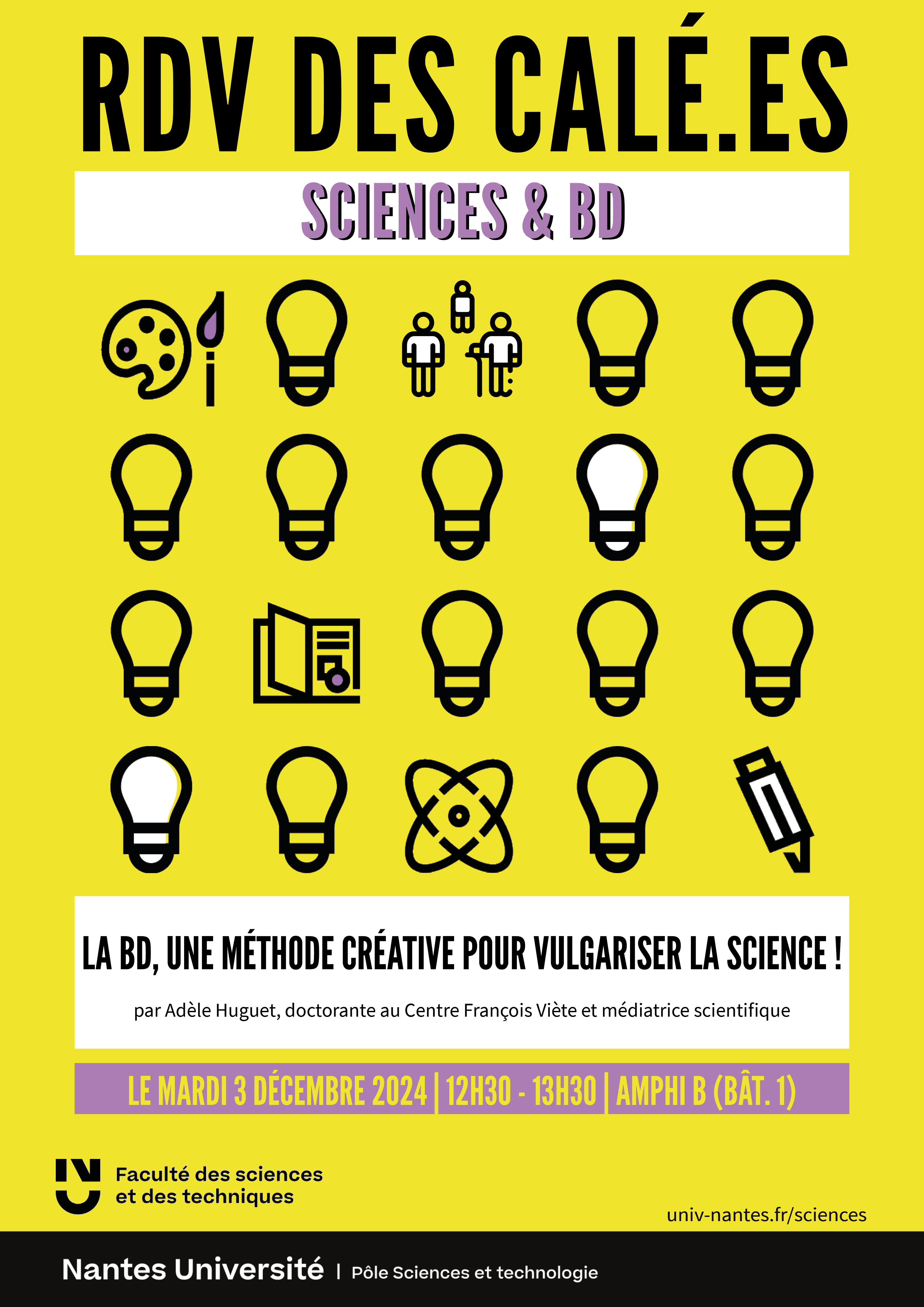 Affiche rdv des calé.es sciences et bd